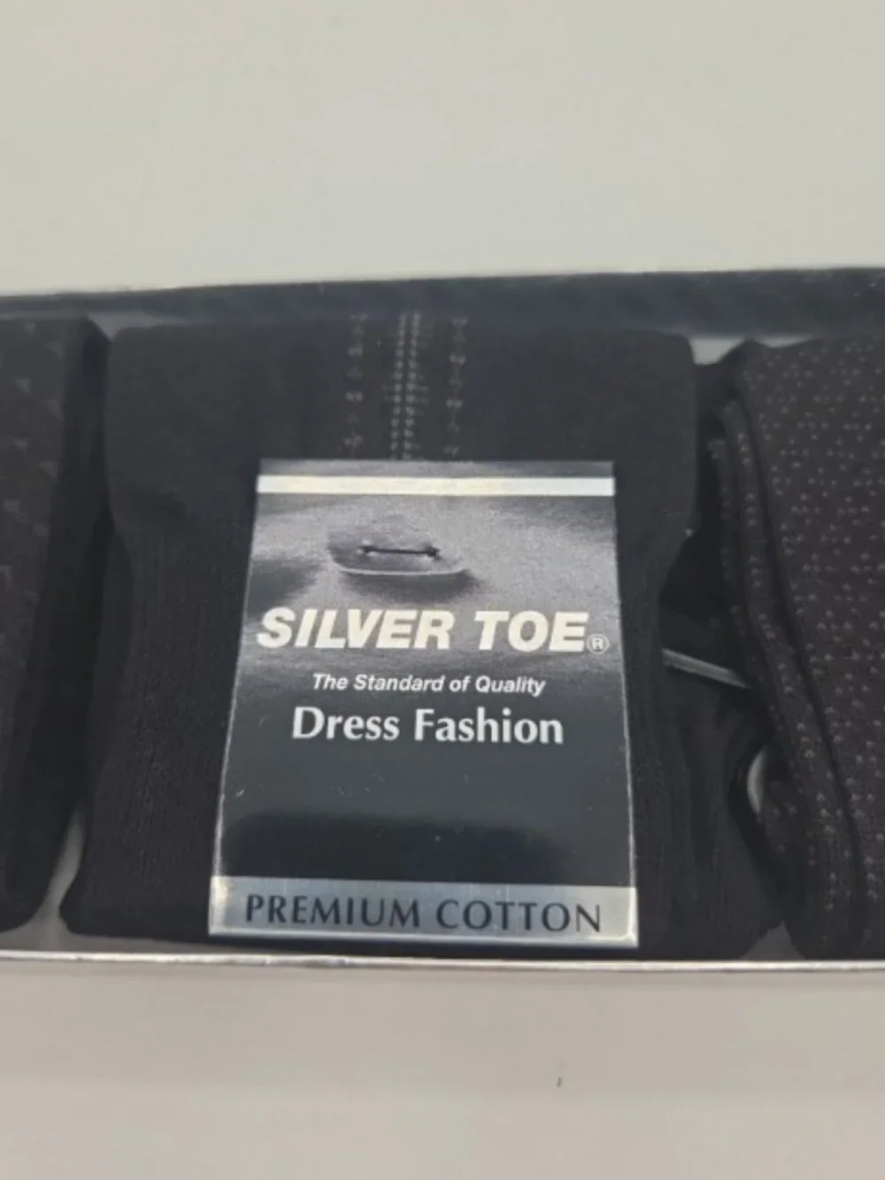 Silver Toe Premium Cotton Dress Socks (Black 3‑Pack) Title
